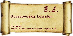 Blazsovszky Leander névjegykártya